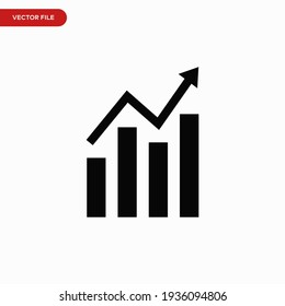 Graphic icon vector. Simple growth sign