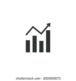 Graphic icon vector. Simple growth sign. Vector chart icon.
