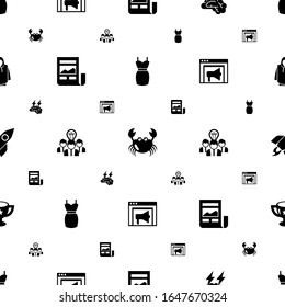 el patrón de iconos gráficos es transparente. Incluido vestido relleno editable, cangrejo, tormenta cerebral, fuente de noticias, idea colaborativa, anuncios publicitarios, cohetes, íconos de premios. iconos gráficos para web y móvil.
