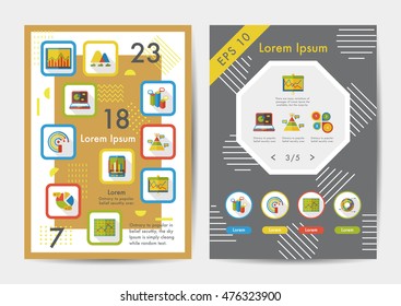 Graphic icons set with long shadow,eps10