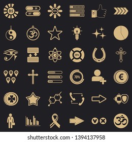 Graphic icons set. Simple style of 36 graphic vector icons for web for any design