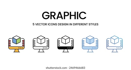 Iconos gráficos conjunto de Vectores ilustración de stock.