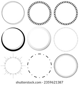 gráfico ilustrado Cuadro de círculo de decoración de borde conjunto de imagen vectorial mínima moderna