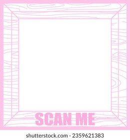 grafisch illustrierte Frame-Rahmen-Quadrat-Qr-Codesuche für Einzelhandelsverkauf Kirschblüten süßes Holz