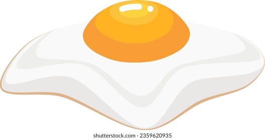gráfico ilustrado Huevo frito un desayuno clipart gradiente de visión lateral ilustración vector