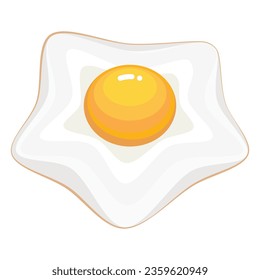 graphic illustrated Fried egg one breakfast clipart gradient design illustration vector