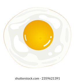graphic illustrated Fried egg one breakfast clipart cute color illustration vector
