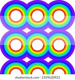 graphic illustrated Rainbow background seamless circle colorful geometric shape