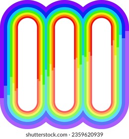 graphic illustrated Rainbow frame border long picture vertical vector image