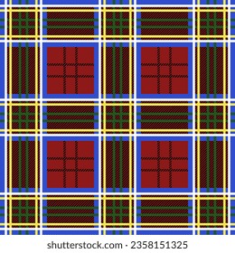 graphic illustrated Tartan plaid red fabric vector image