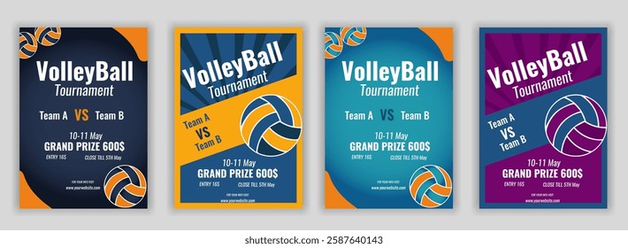 Graphic illustrated volleyball flyer frame Volleyball tournament posters, flyer with volleyball ball 
award, championship, competition, contest, message, playing, poster, success, vertical, sport 