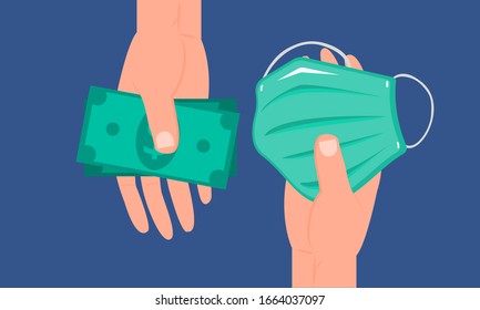 Graphic illustration about Purchase coloured surgical mask for dust protection, Prevent virus. Flat design
