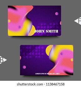 Graphic illustration with abstract gradient liquid bubble shape. Business card template. Eps10 Vector illustration