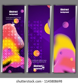 Graphic illustration with abstract gradient liquid bubble shape. Banner template. Eps10 Vector illustration