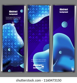 Graphic illustration with abstract gradient liquid bubble shape. Banner template. Eps10 Vector illustration