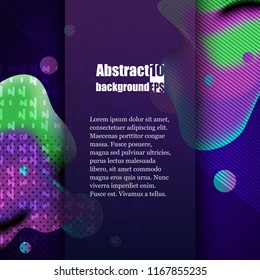 Graphic illustration with abstract gradient liquid bubble shape. Brochure template. Eps10 Vector illustration