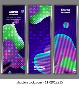 Graphic illustration with abstract gradient liquid bubble shape. Banner template. Eps10 Vector illustration