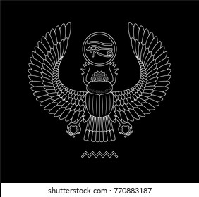 Graphic Illustration Ancient Egypt Scarab Pattern Stock Vector (Royalty ...