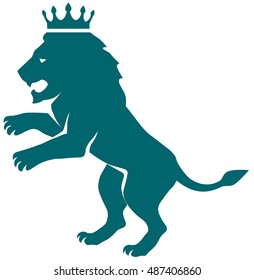 graphic illustration of an angry grinning lion, standing on its hind legs