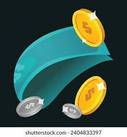 Graphic Illustration Artwork of Dollar Falling in Space Perfect For Finance Advertisement Element