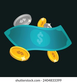 Graphic Illustration Artwork of Dollar Falling in Space Perfect For Finance Advertisement Element