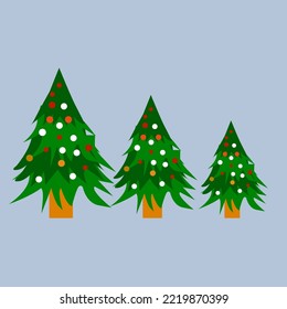 Graphic illustration of a beautiful green Christmas tree