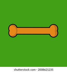Graphic illustration of brown bones on green background
