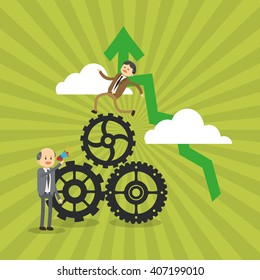 Graphic illustration of businesspeople, vector design