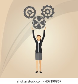 Graphic illustration of businesspeople, vector design