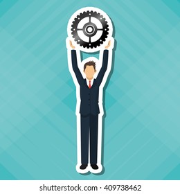 Graphic illustration of businesspeople, vector design