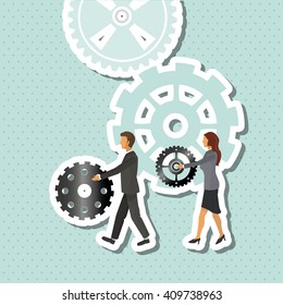 Graphic illustration of businesspeople, vector design