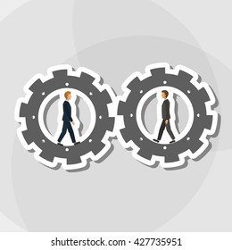 Graphic illustration of businesspeople, vector design