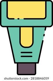 Graphic Illustration of a Cameraman Camera Flash Unit for Studio Photography