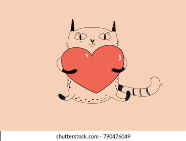 Graphic illustration of cat 