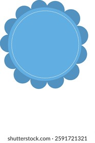 graphic illustration of a circular shape with dot, dot, dot and blue color like flower shape