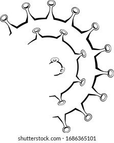 Graphic illustration coranavirus on a white background. 2019-nCov novel coronavirus concept. Icon drawing, coronavirus. Graphic concepts stop coronavirus, no Infection. Vector isolated, Medical websit