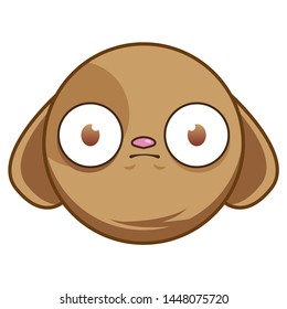 graphic illustration of a cute cartoon puppy who is very surprised