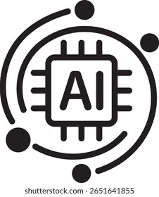 A graphic illustration depicting AI with circuit board