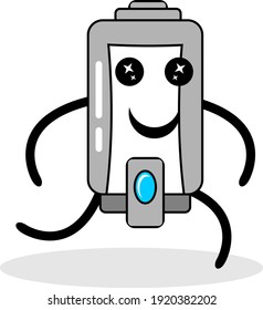 Graphic illustration of design of cute soap dispenser character mascot
