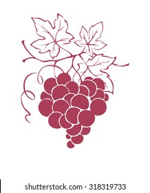 Graphic illustration, design element - grapes in the shape of a heart