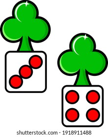 graphic illustration of design of seven lucky dice in casino game