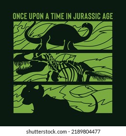 Graphic illustration of Dinosaur figures. Typography . T shirt Grapjics. 