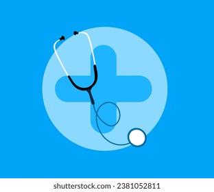 graphic illustration of a doctor's tool for examining a patient in the form of a logo and poster, this vector is very good for use in hospitals, health books, covers and so on