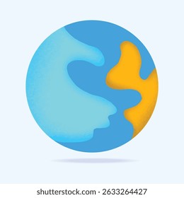 Graphic Illustration of Earth in Grain gradient vector