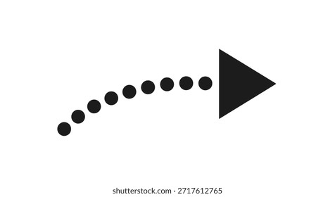 Ilustración gráfica con un trazado punteado que se transforma en una flecha sólida, que indica la dirección o la navegación a la derecha. Este diseño versátil es ideal para Sitios web, presentaciones o