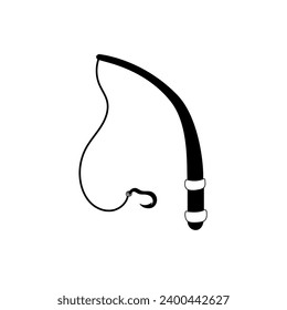 graphic illustration of a fishing rod in the form of a simple image, this vector is good for covers, banners, logos, icons