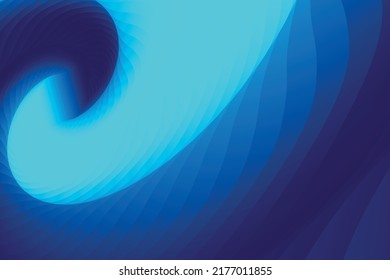 ​​abstract graphic illustration in the form of gradient blue and dark blue curved wavy lines overlapping each other. Template for cover, flyer or banner. EPS10 vector illustration