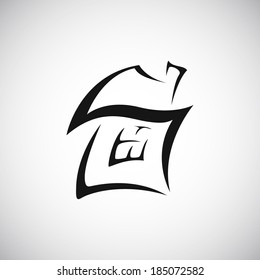 Graphic illustration in the form of house. Vector illustration.