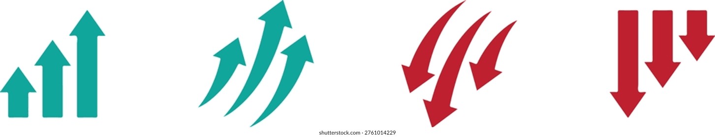A graphic illustration of four different arrow symbols on a white background