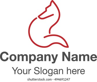 Graphic illustration of a fox for a company logo